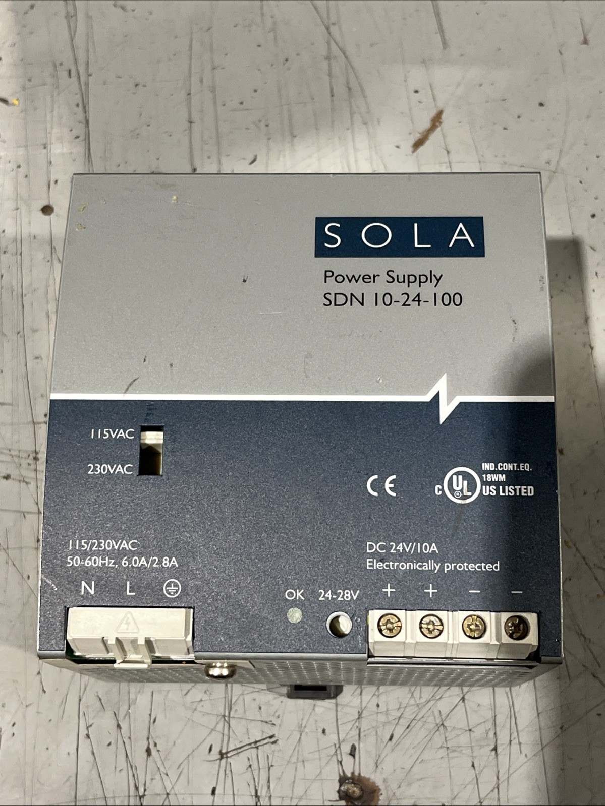 🔥SOLA SDN10-24-100 Power Supply 115/230 VAC 24VDC, 10A, Used Free Shipping🇺🇸