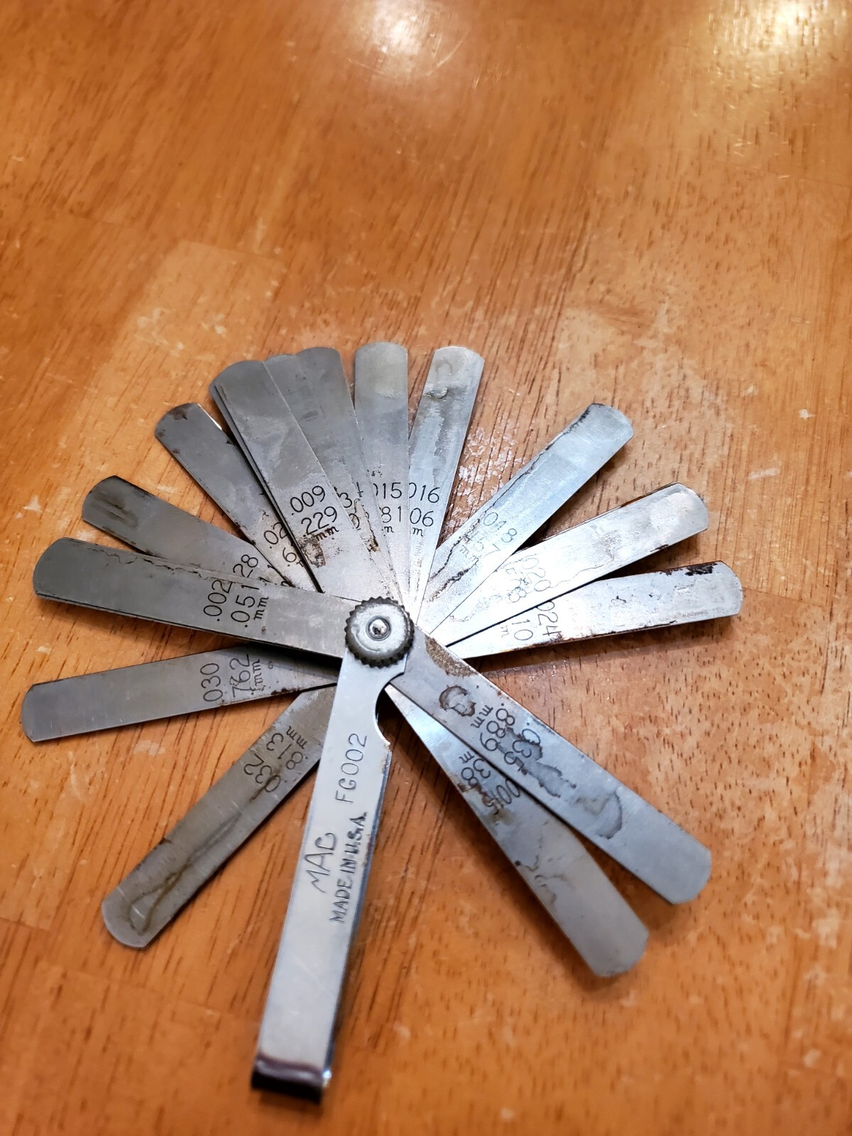 Mac Tools Mixed Feeler Gauges Lot Of 8