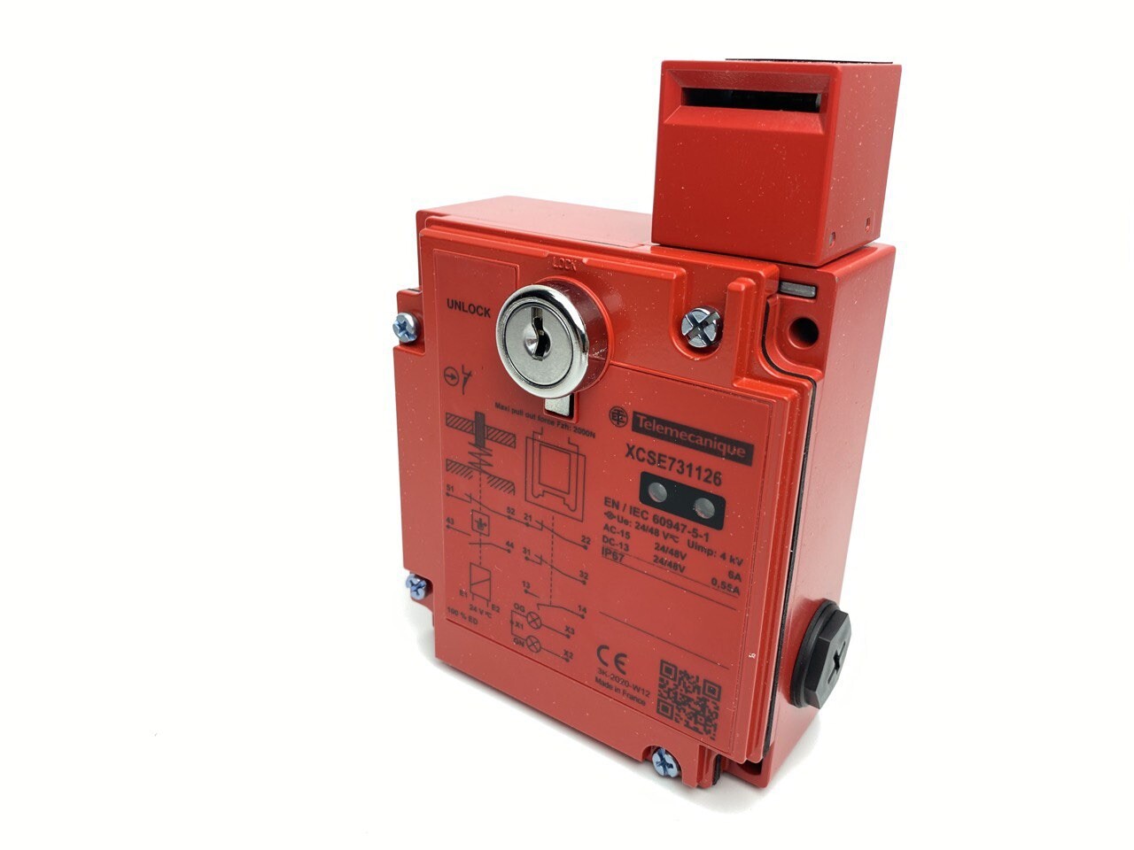 Safety switch XCSE XCSE731126 metal 2NC+1NO slow break 2 entries tapped Pg13 24V
