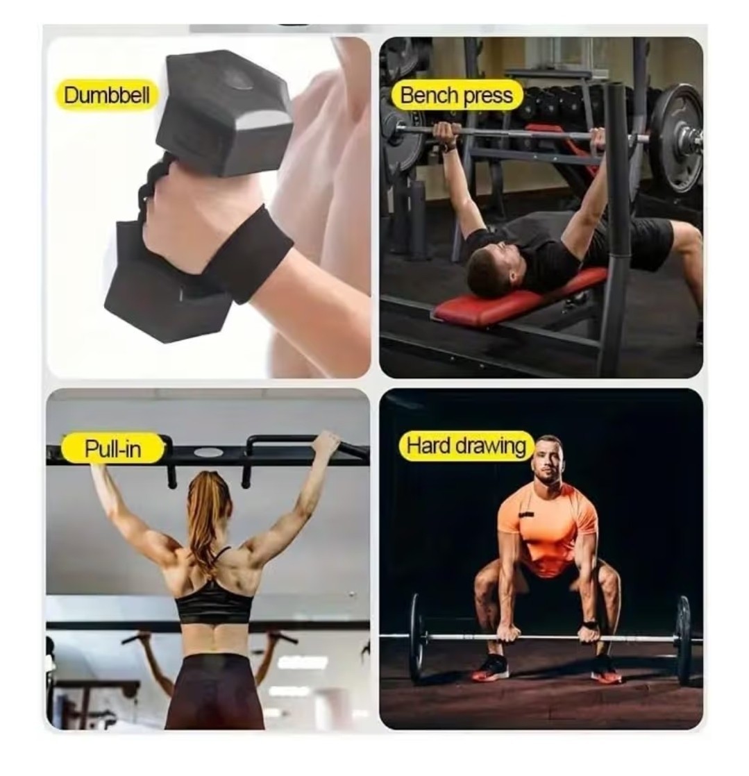 1 Pair Unisex Weightlifting Gloves Red Adjustable Strap Breathable Polyester