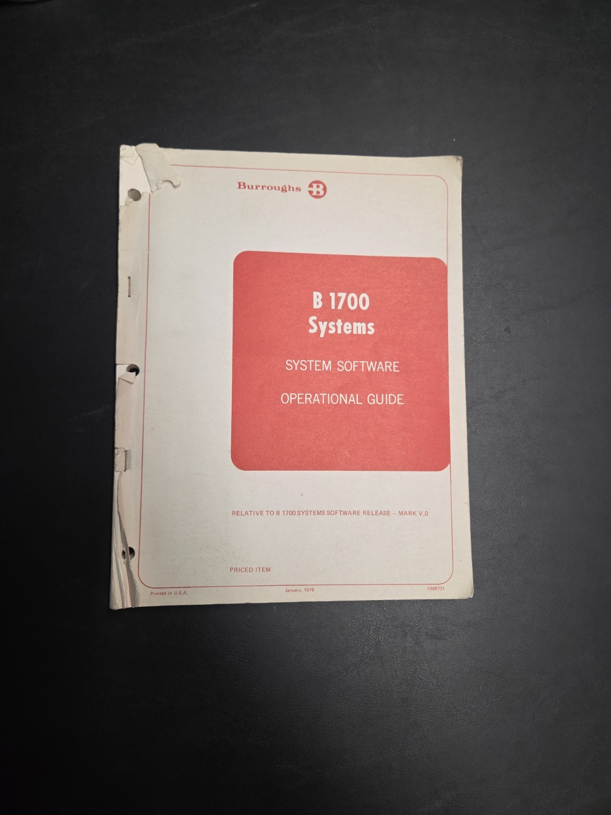 Burroughs B1700 Systems System Software Operational Guide 1976