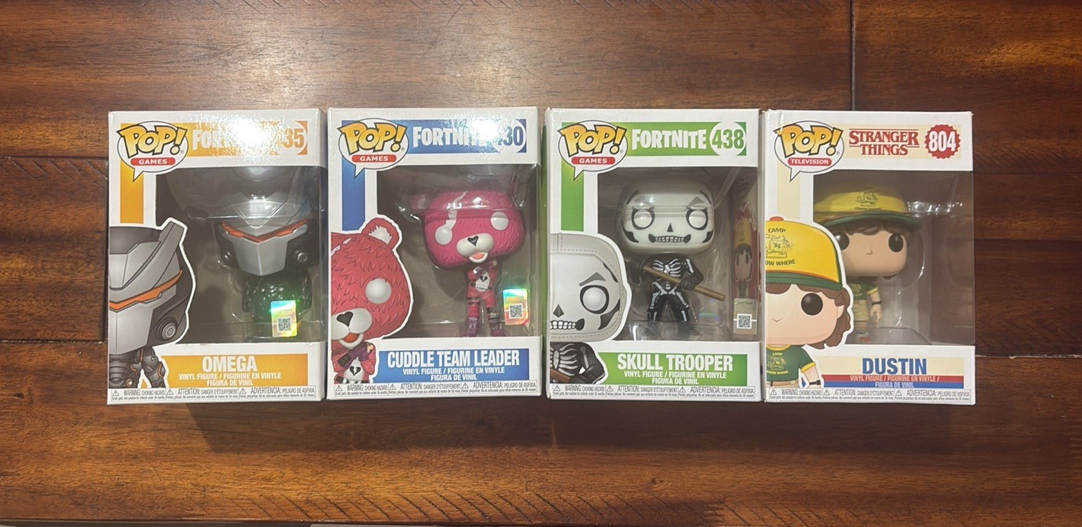 Funko Pop Vinyl Lot of 4 Boxed Unopened Fortnite/Stranger Things Omega +