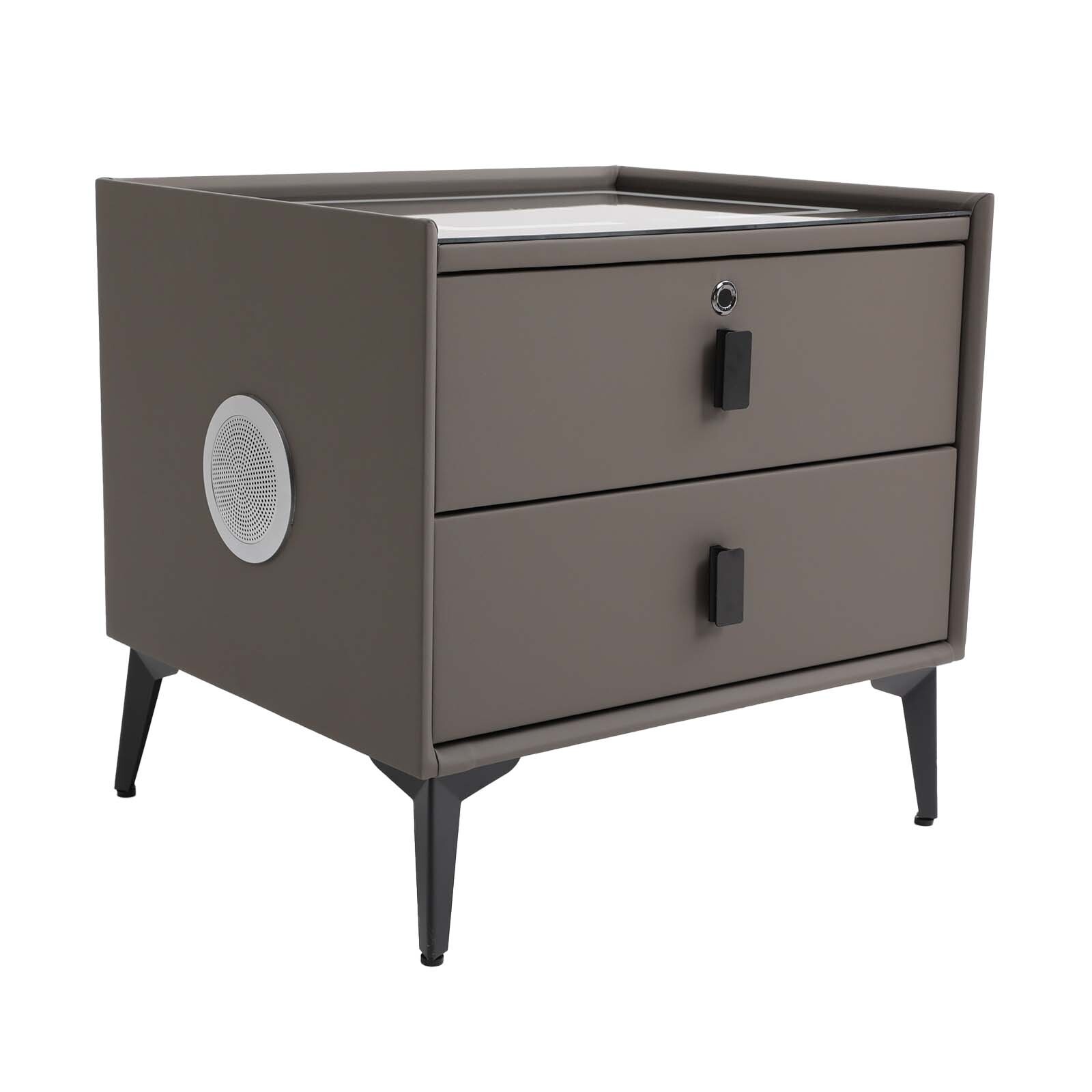 Bluetooth Speaker Smart Bedside Table with Light USB& Wireless Charging