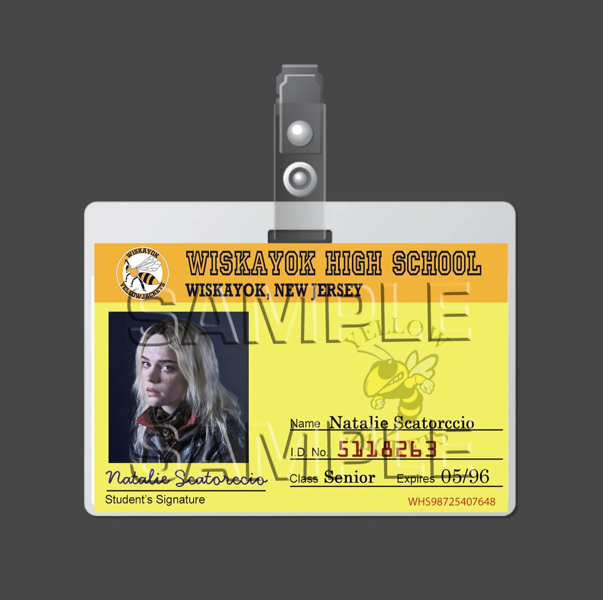 YELLOWJACKETS - Natalie Scatorccio cosplay I.D. Badge