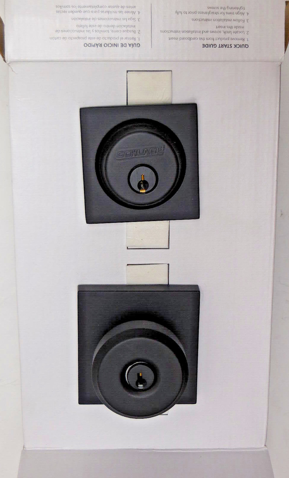 Schlage Bowery Knob Collins Trim Deadbolt Matt Black FB55NGBWE622 #8wg