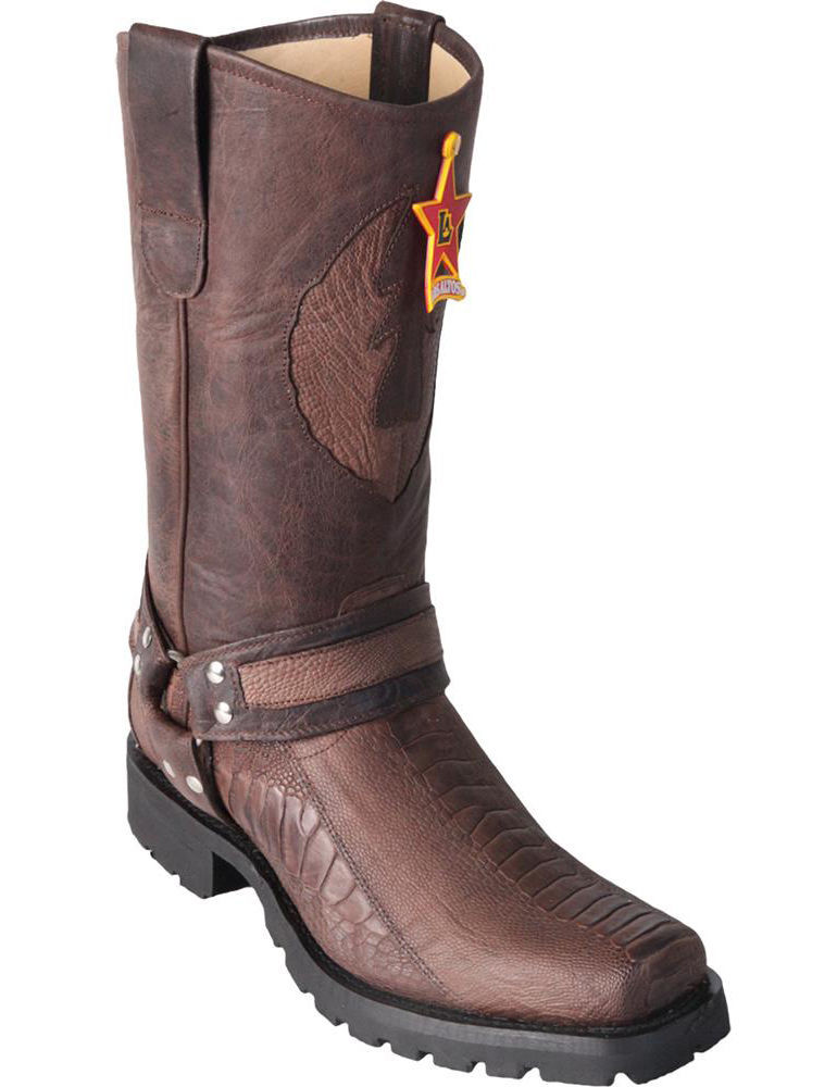 LOS ALTOS OSTRICH LEG BROWN MOTORCYCLE BIKER WESTERN COWBOY BOOT EE+ 55TG0507