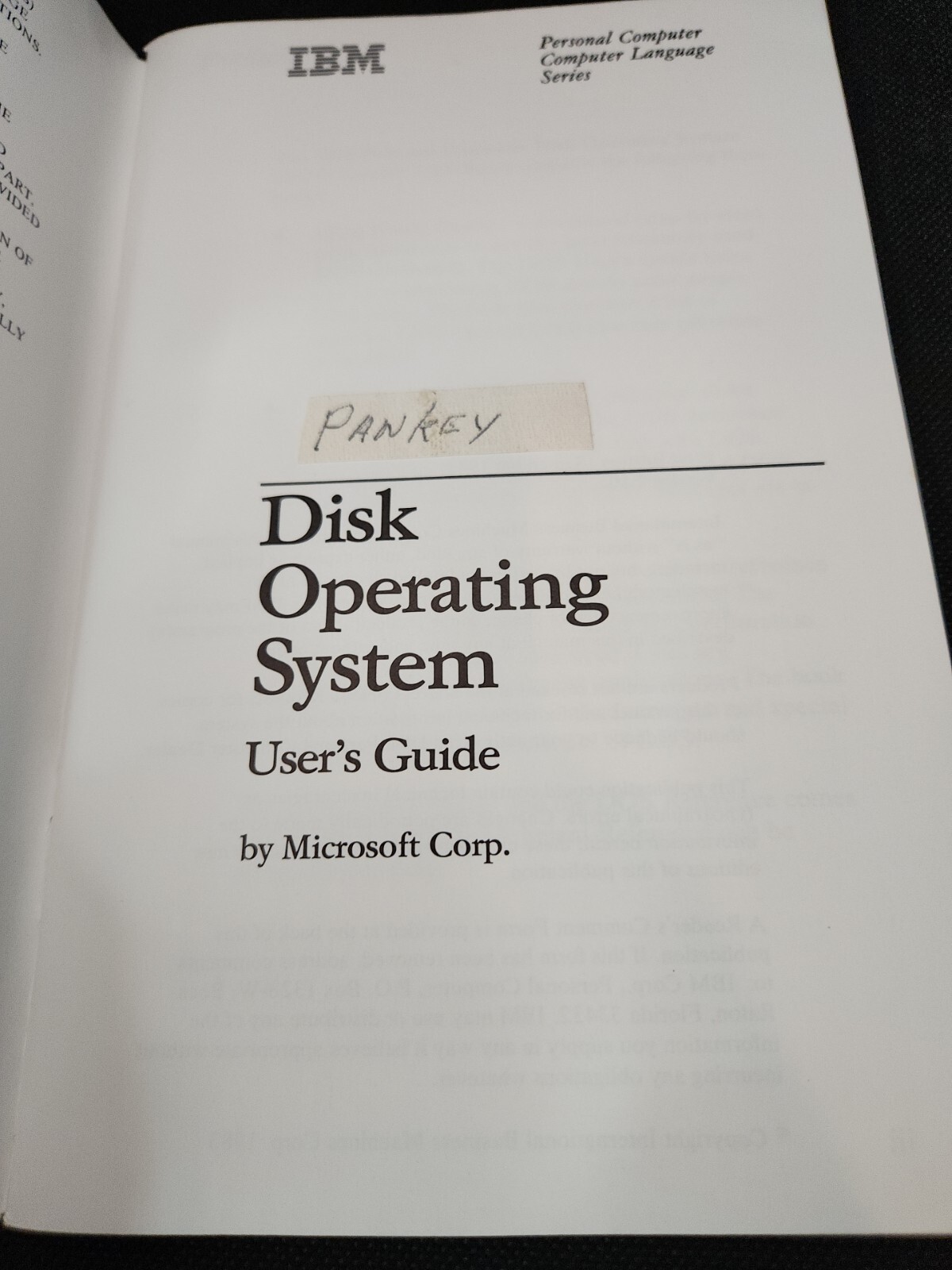 Microsoft Disk Operating System User's Guide 1983 First Edition Version 2.10