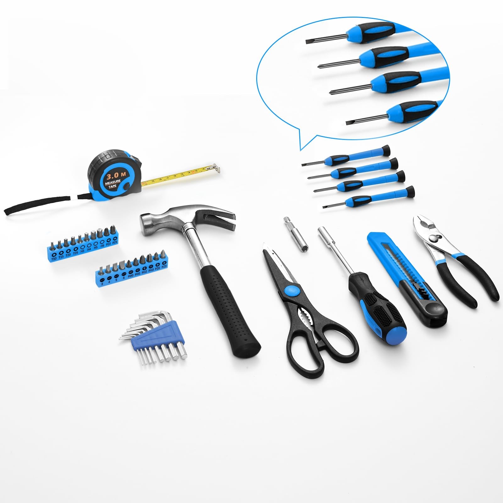 39 Piece Basic Household Tool Set With Storage Case For Home Repair DIY Projects