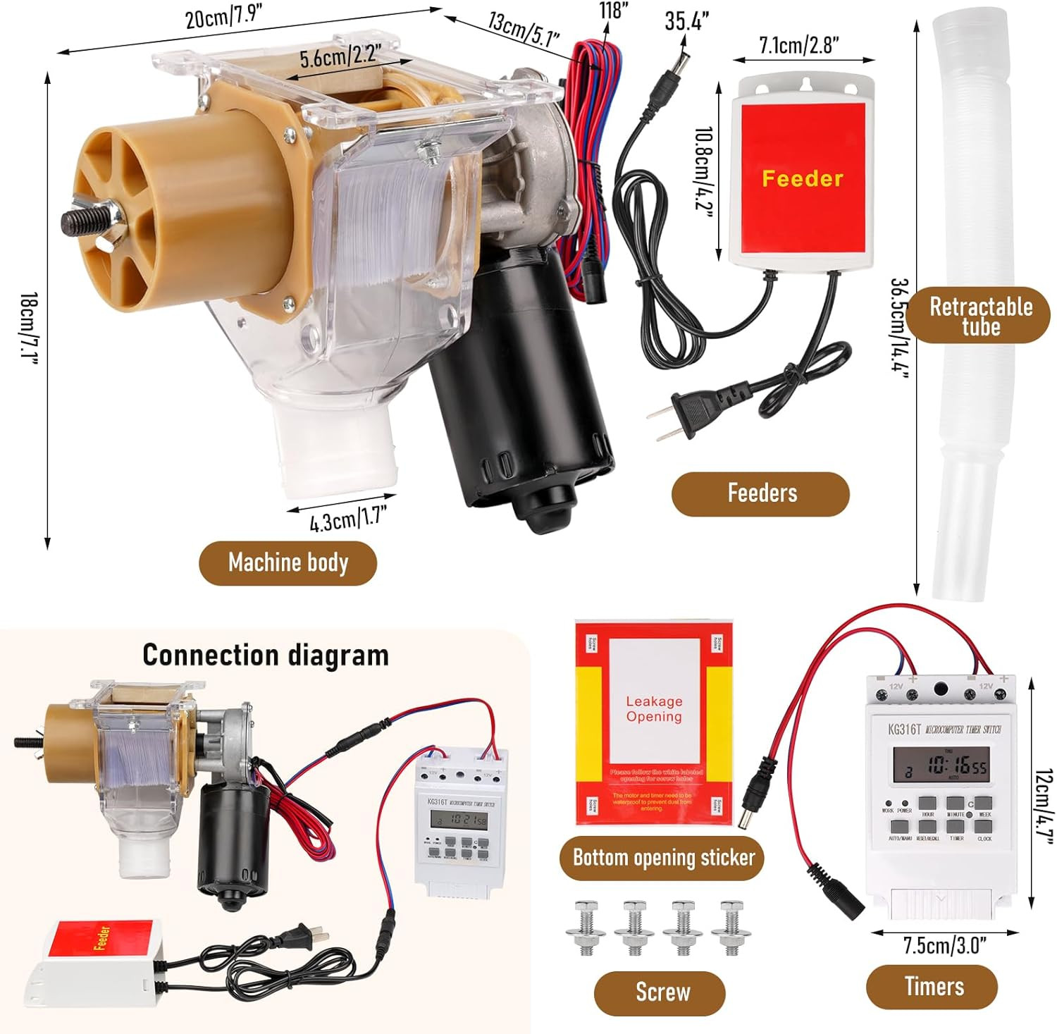 Automatic Chicken Feeder Timer and Duck Feeder, 16 Groups Timed Poultry Feeder G