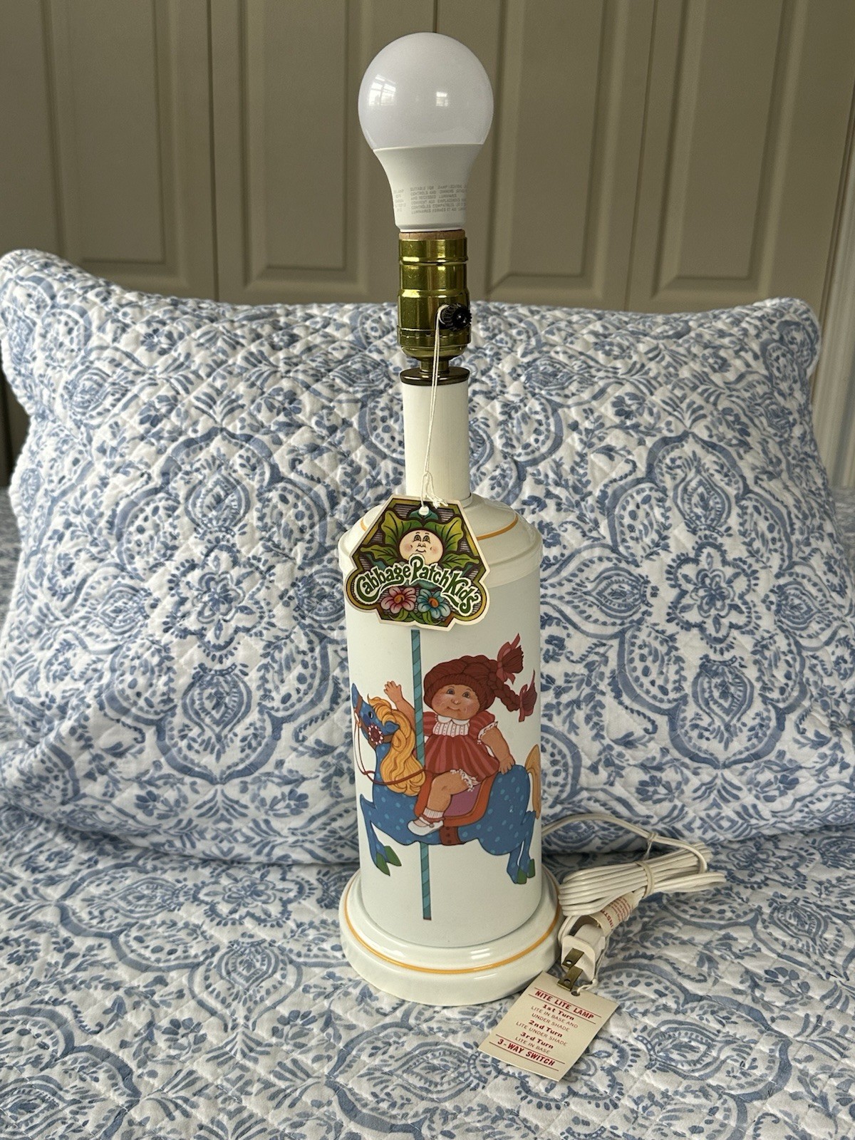 Vintage 1983 Cabbage Patch Carousel 3 Way Switch Nightlight Lamp Retro 80’s Lamp