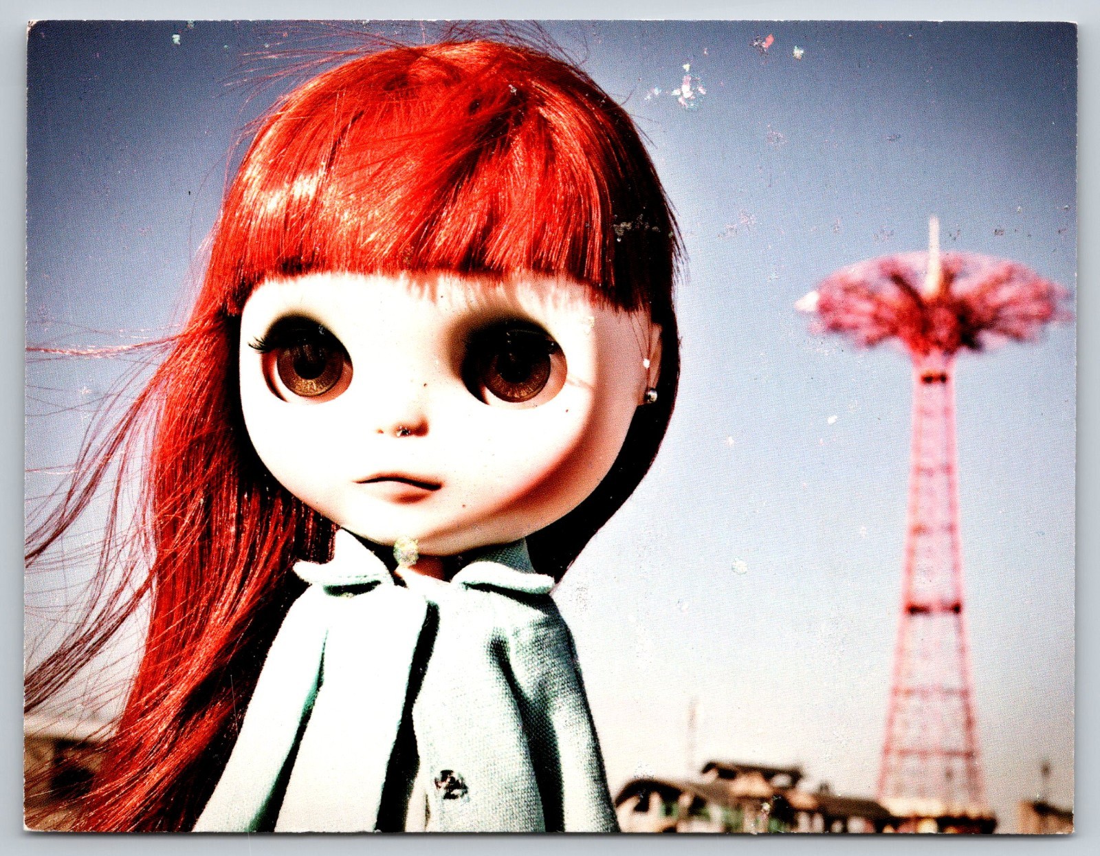 Postcard or Blotter Red-headed Blythe Doll at Fair  54L