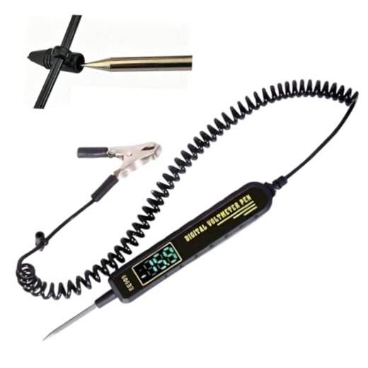 Automotive Digital Voltage Tester Pen, 3-120V DC Circuit Tester with LED