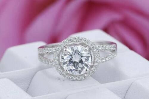 2.60 Ct Round Cut White Diamond Lab-Created Engagement Ring 925 Sterling Silver