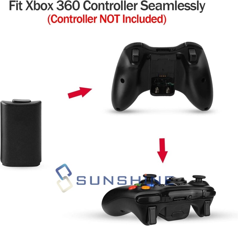 10 Battery Pack Cover Holder Back Shell Case Replacement for Xbox 360 Controller