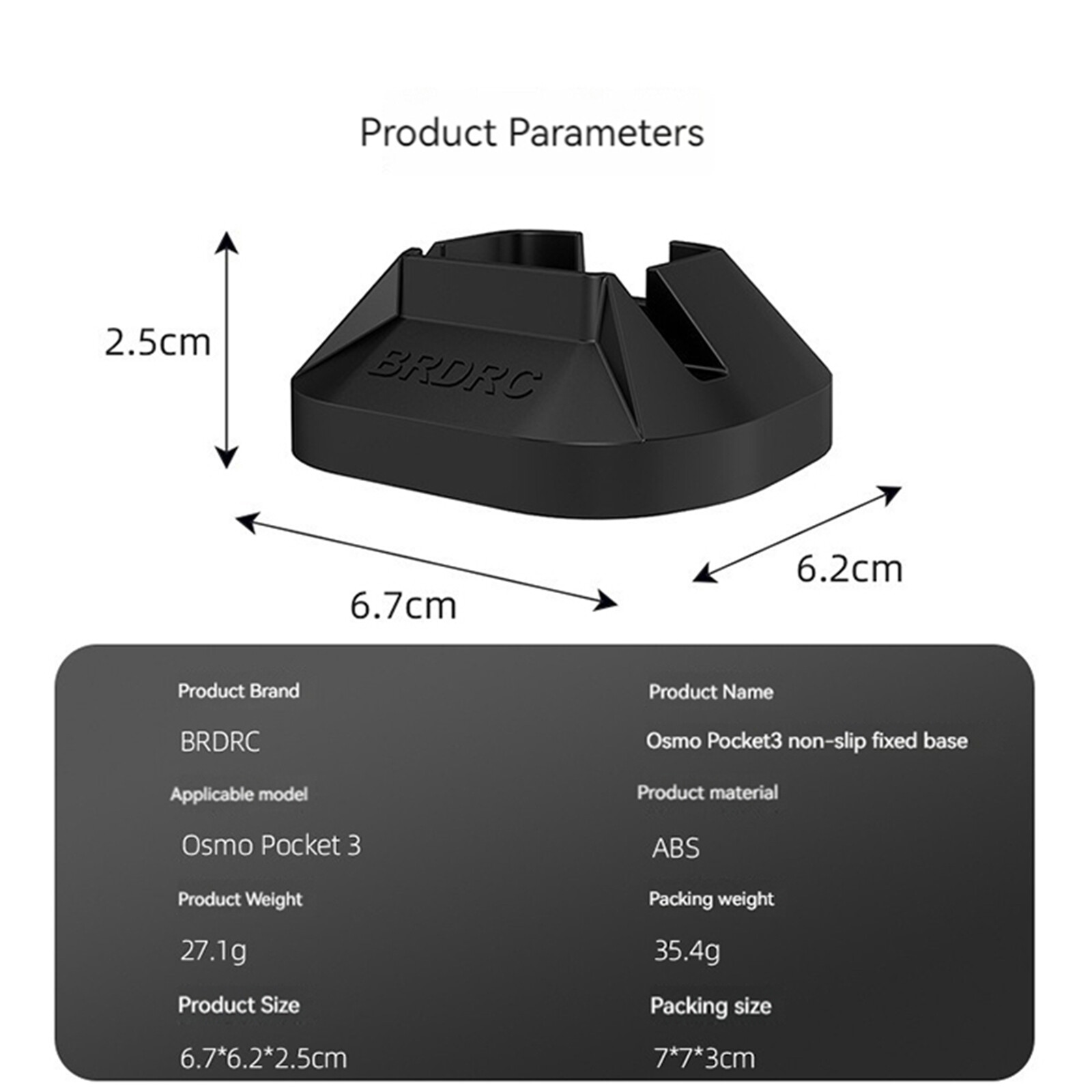 Base Bracket Increased Support Stabilization for Osmo Pocket 3