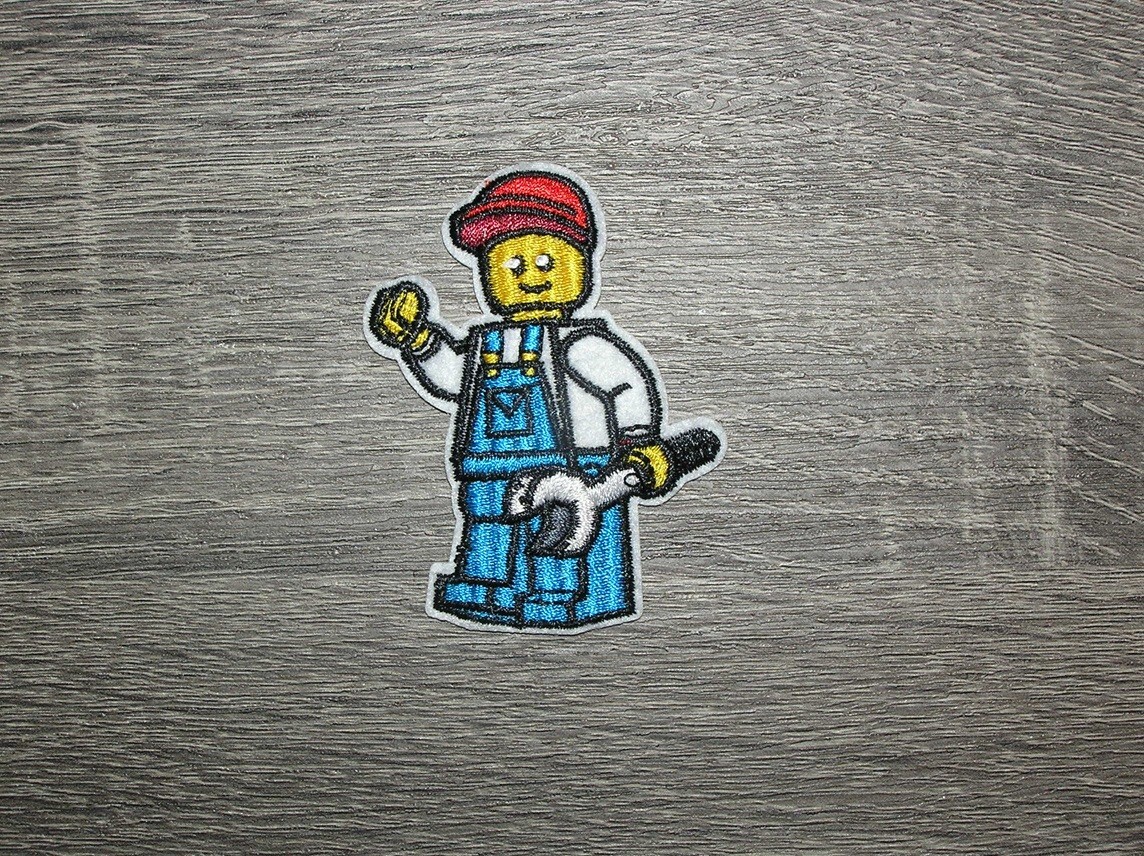 Lego Master Builder Handyman Embroidered Iron On Patch 2.25" x 2.75"