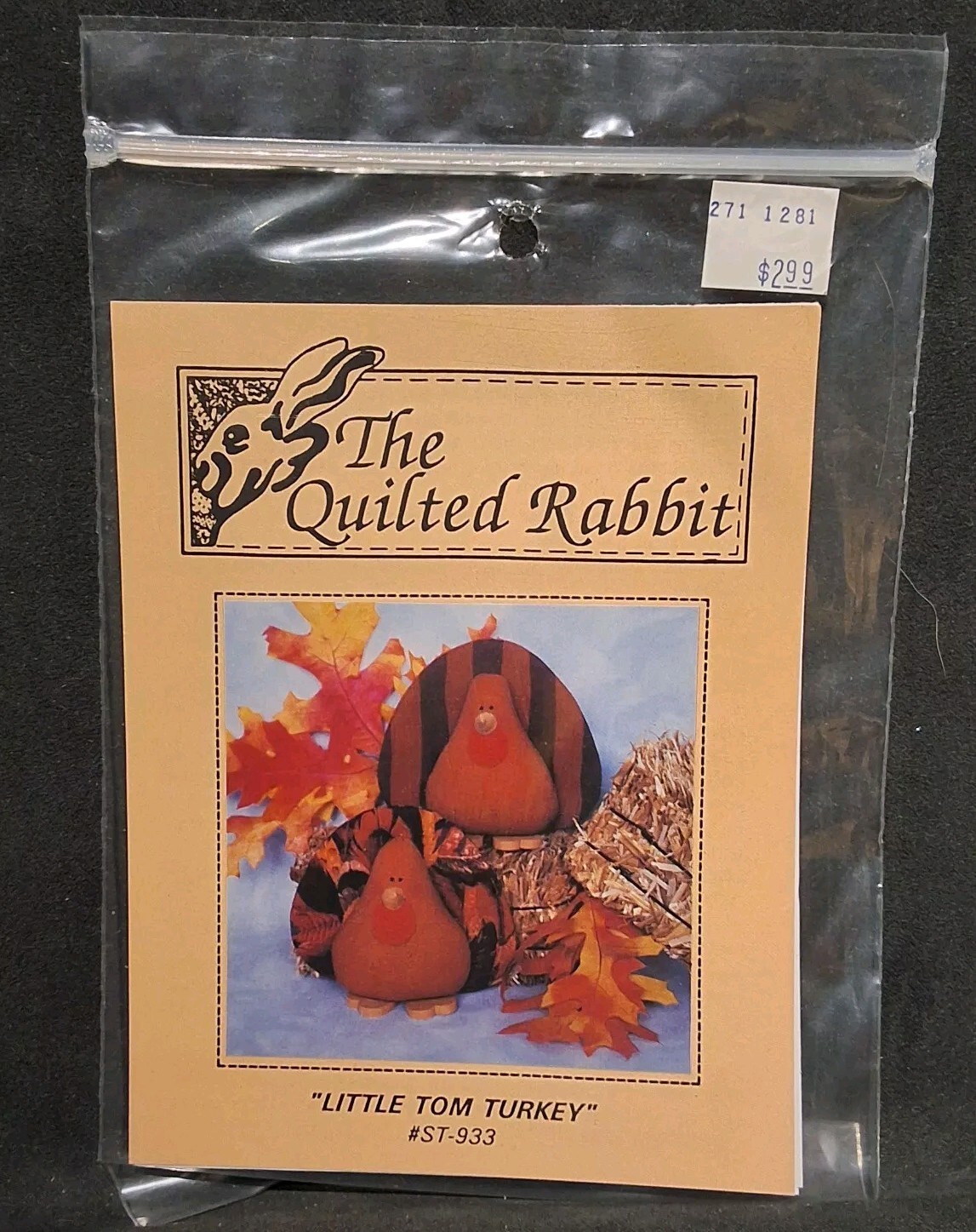 Little Tom Turkey #ST-933 The Quilted Rabbit 4.5x5 Wee Little Turkey SUPER EASY