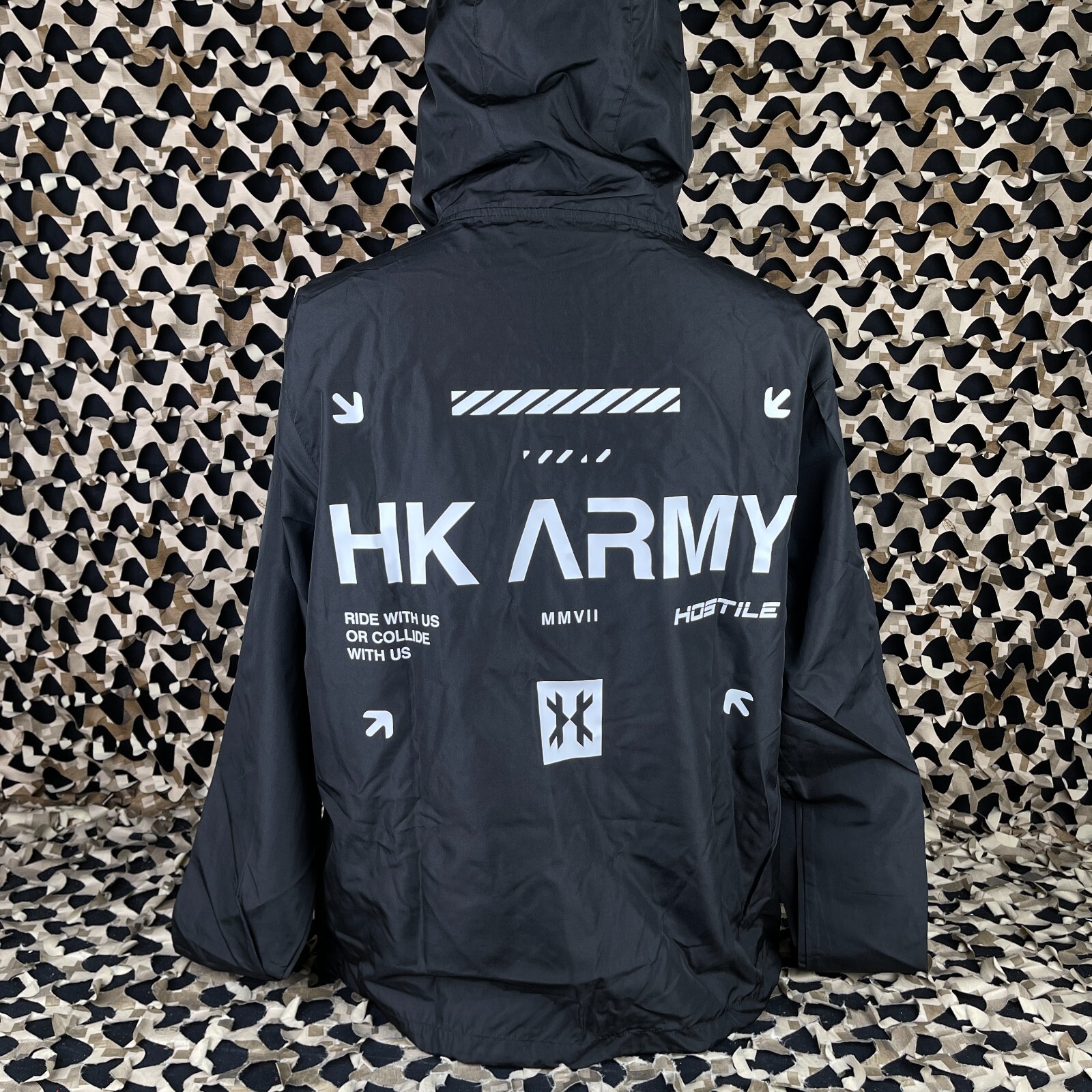 NEW HK Army Cyber Windbreaker Jacket - Black - Medium