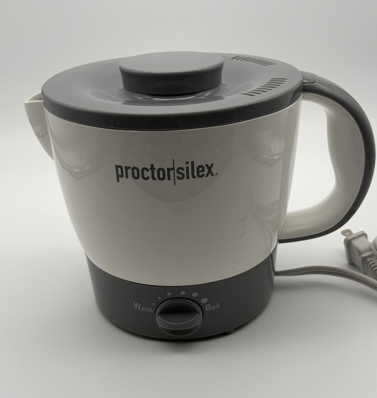 Proctor Silex HP04 Hot Pot Electric Water Heater 32 Oz White Gray 1000W