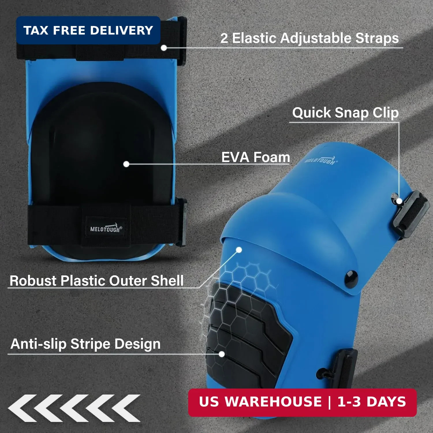 MELOTOUGH Knee Pads for Work,Construction,Flooring,Gardening-Comfortable and Fle