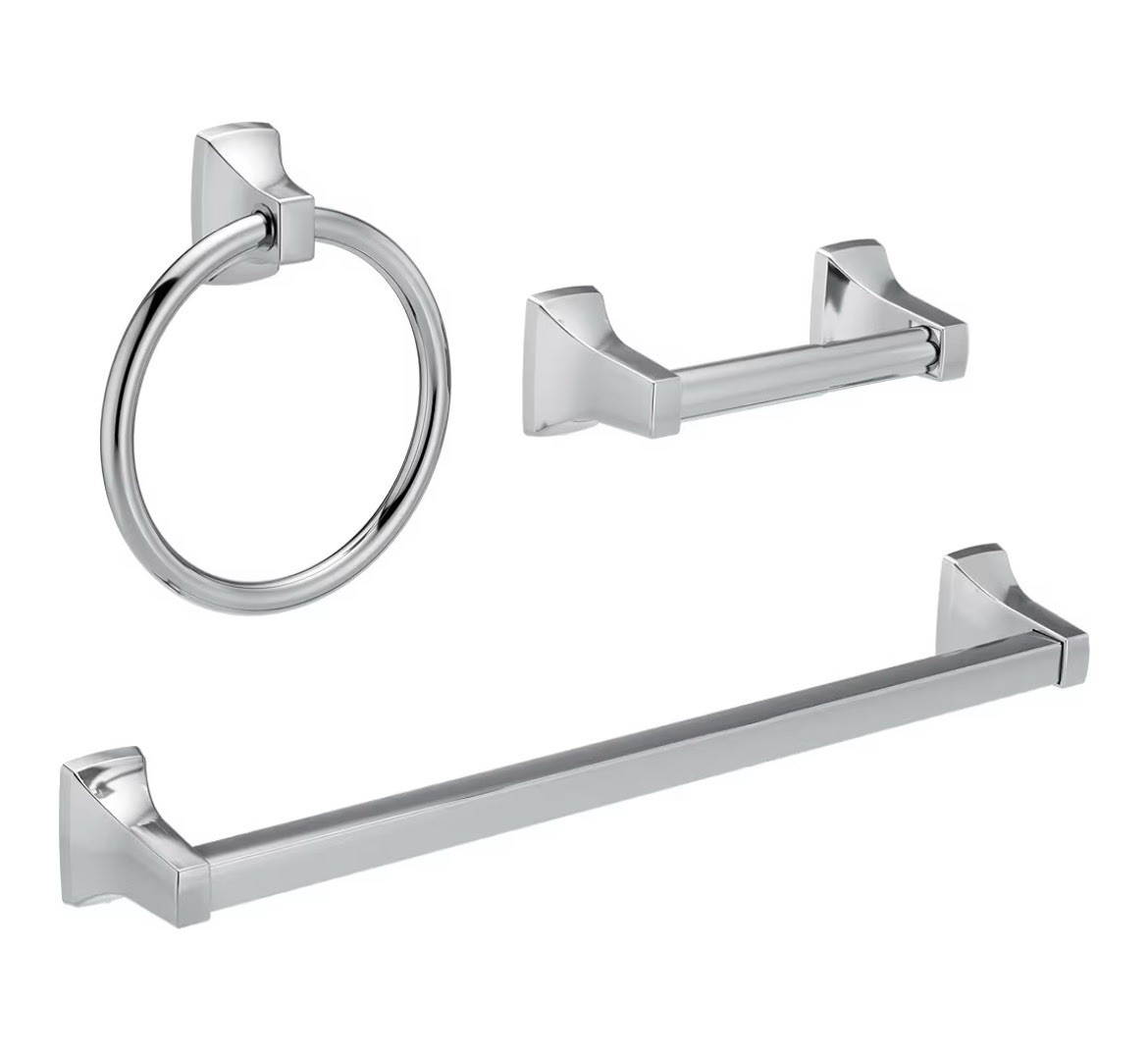 Moen Adler 3-Piece Bath Hardware Set in Chrome - YB0193CH