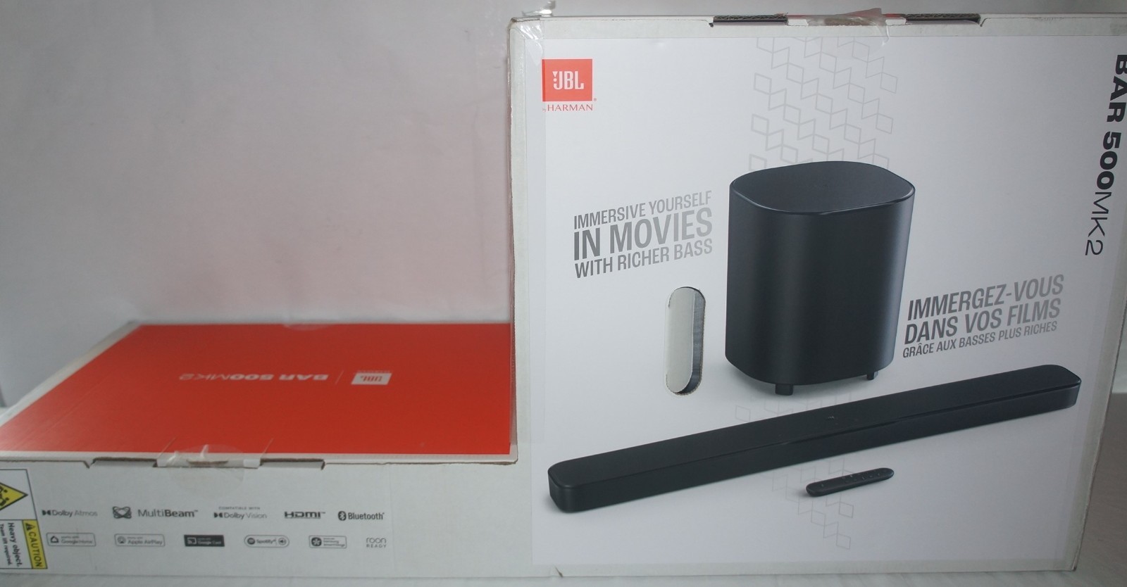 New JBL Bar 500MK2 750W Peak 5.1-Ch Dolby Atmos Soundbar w/Wireless Subwoofer
