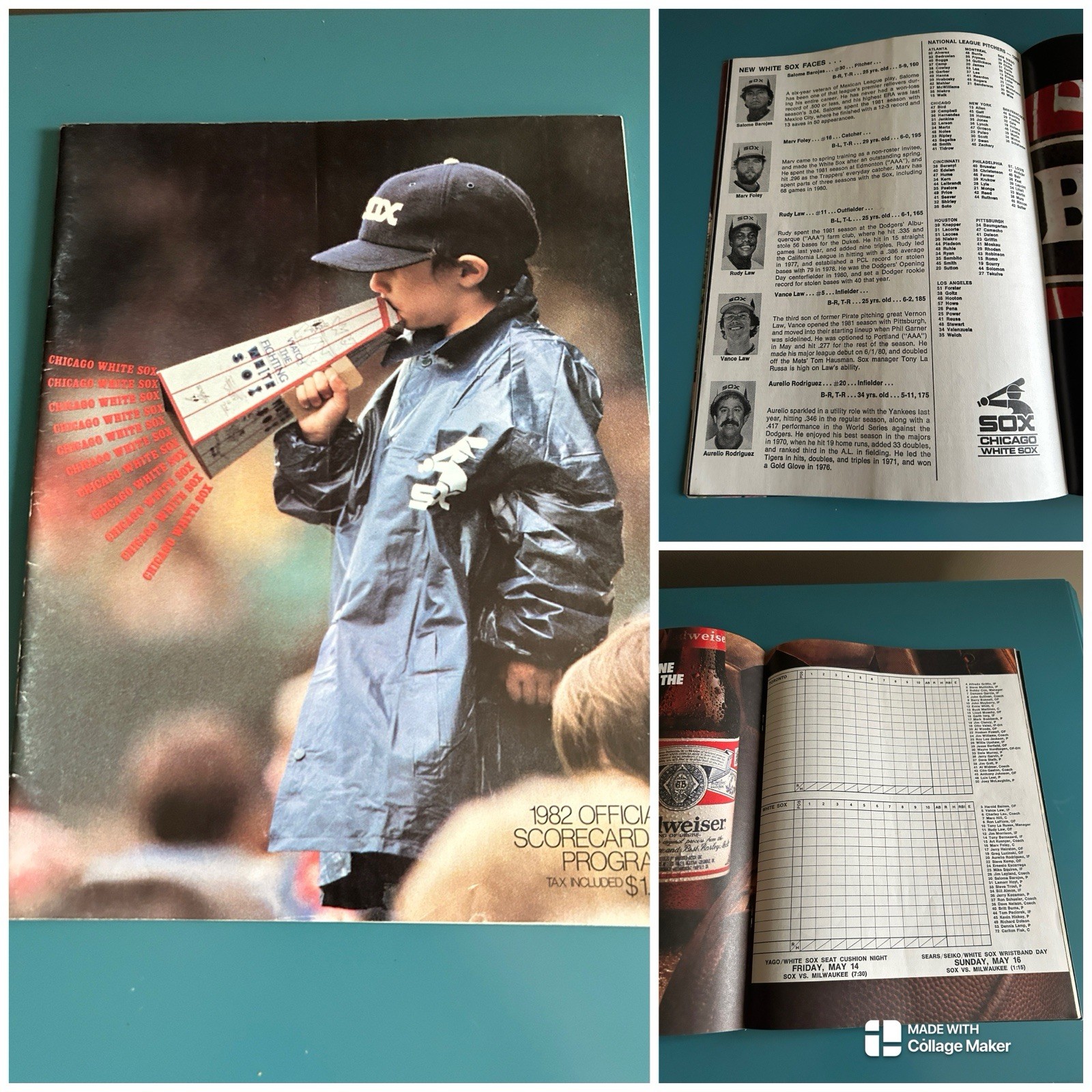 1982 Unscored Game Program Chicago White Sox v Milwaukee Brewers Yount HR MLB