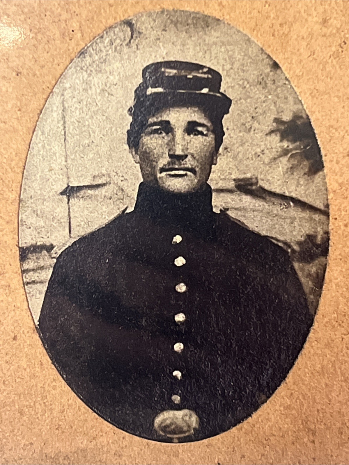 “CIVIL WAR SOLDIER PORTRAIT UNIFORM HAT Belt Buckle Reproduction Of Antique