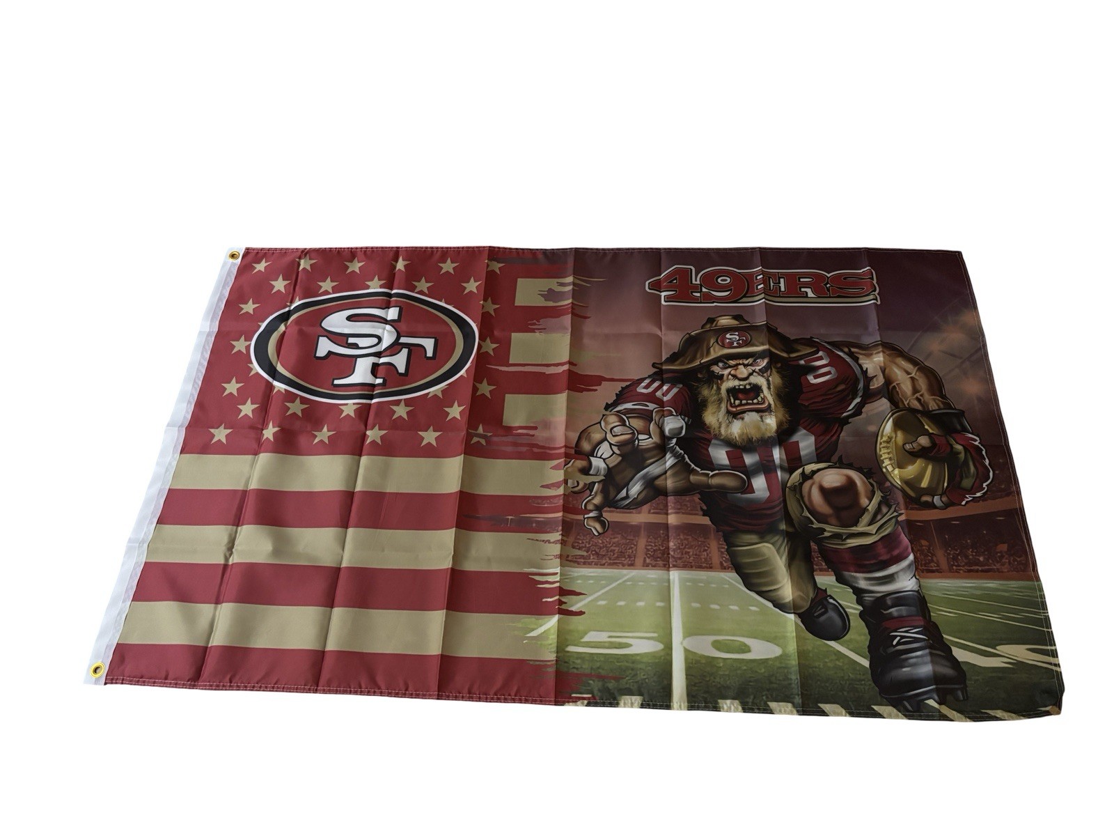 San Francisco 49ers Mascot Flag 3x5 FT Banner Man Cave Wall Decor NFL Fan