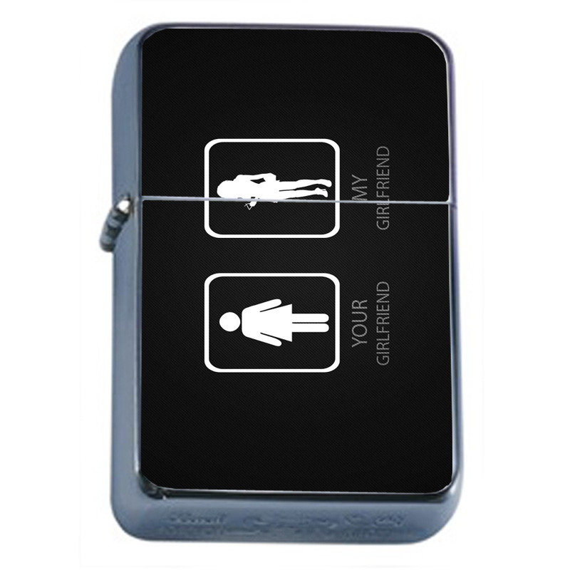 My Girlfriend Em1 Flip Top Oil Lighter Wind Resistant