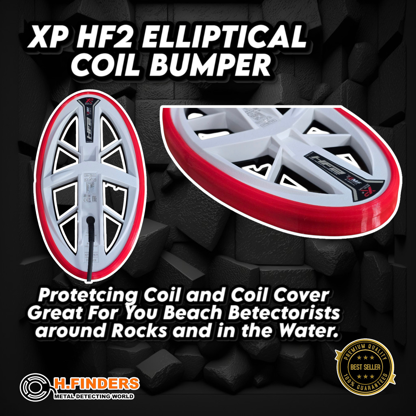 Xp HF2 Elliptical Coil Bumper Great for you beach detectorists around rocks
