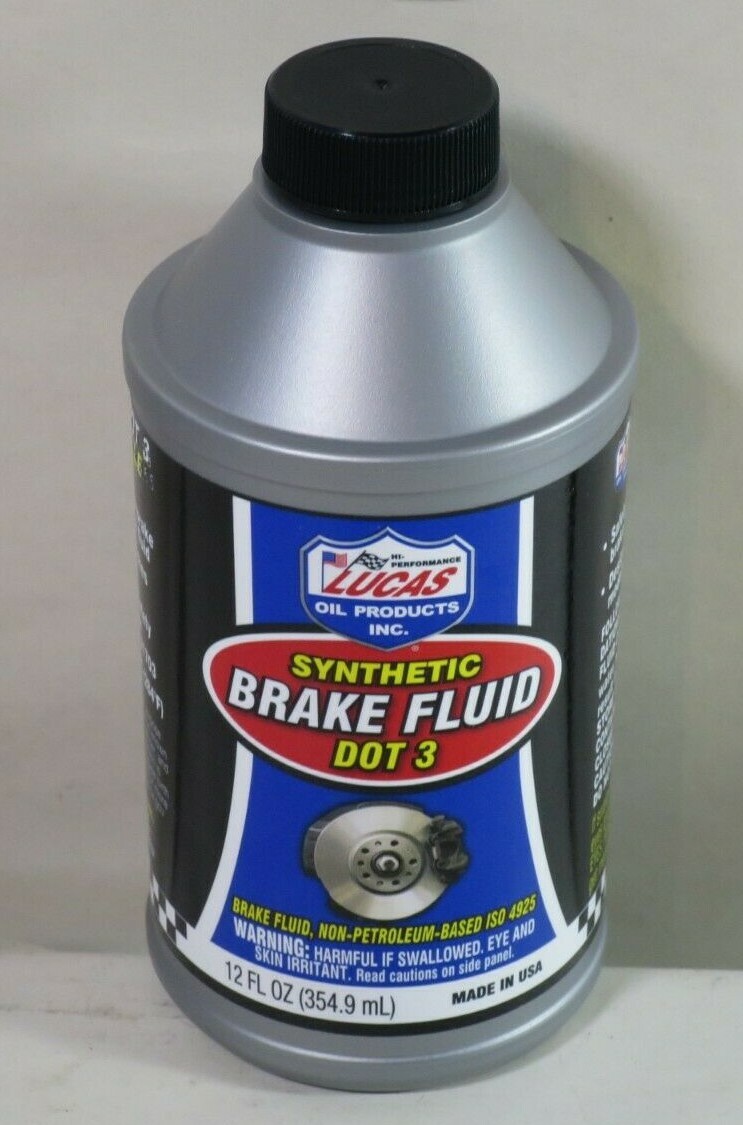 Lucas 10825 DOT 3 Synthetic Brake Fluid 12oz Bottle Case of 12