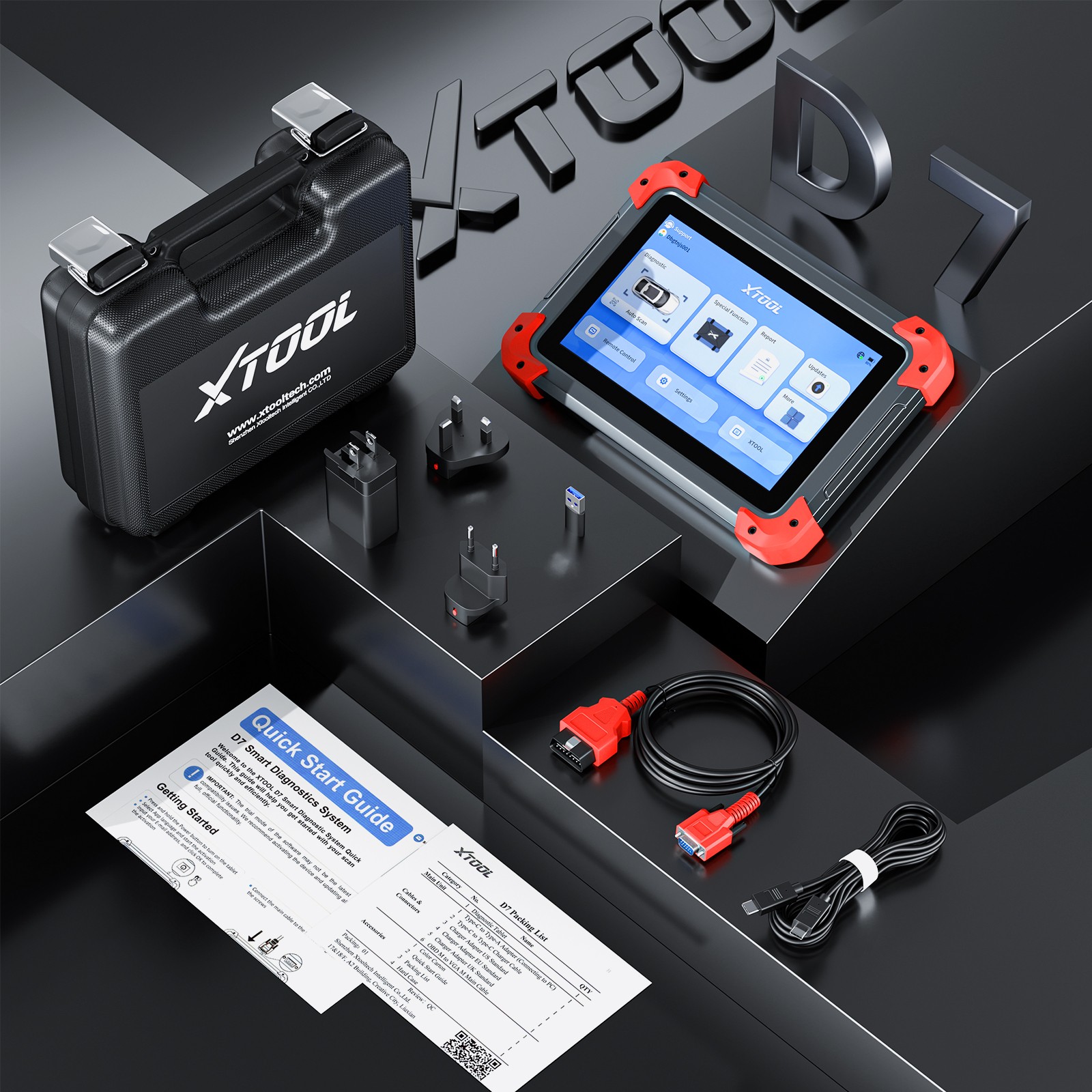 XTOOL D7 V2.0 Bidirectional OBD2 Scanner Diagnostic Key Programmer 36+Services