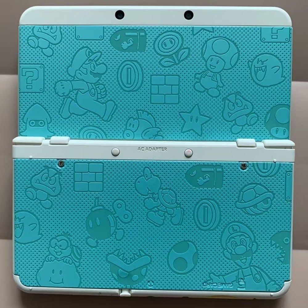 Rare! designTurquoise Mario Pattern Replacement Cover Shell for Nintendo New 3DS
