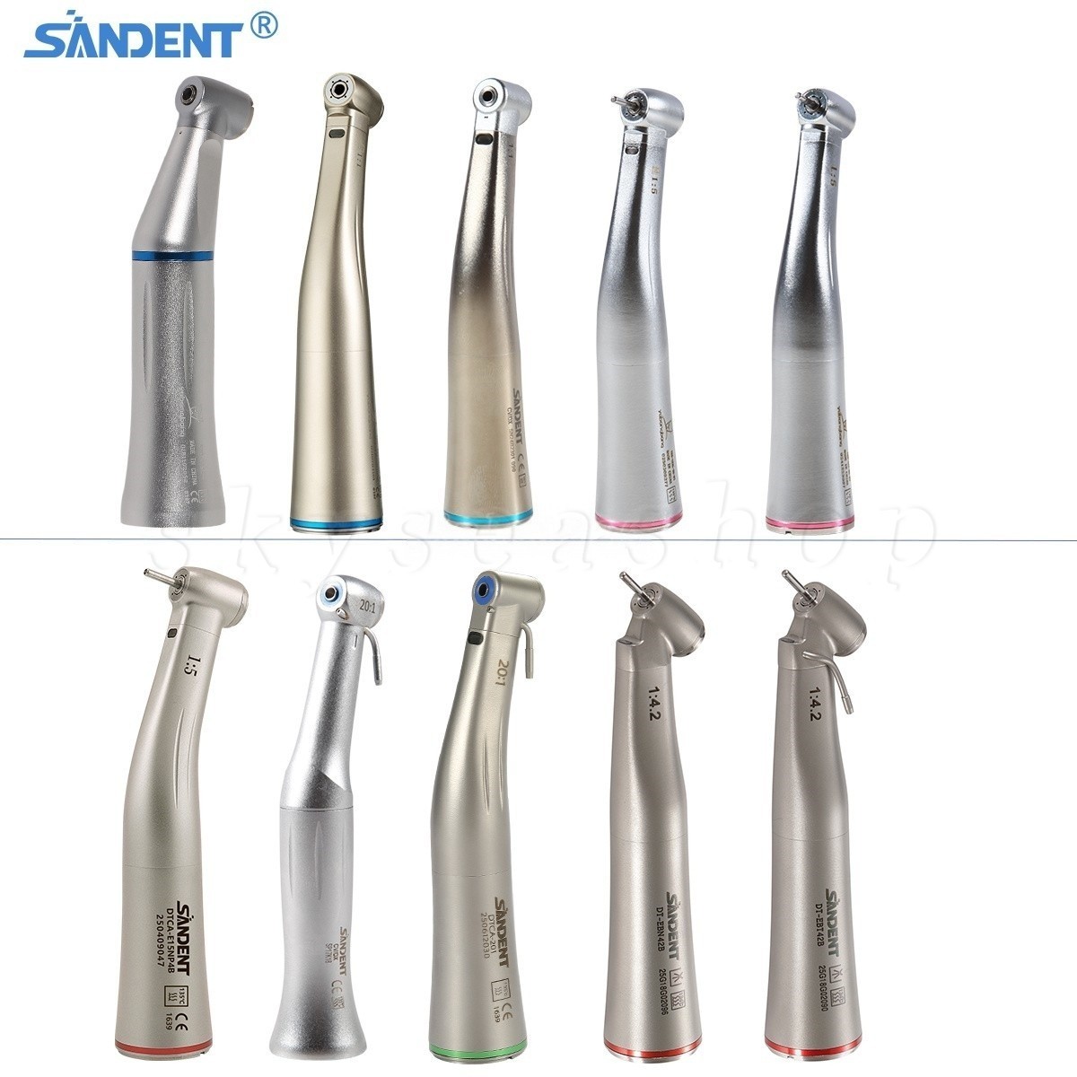 Dental 1:1/1:4.2/1:5/20:1 Handpiece Fiber Optic LED Contra Angle Fit NSK Motor