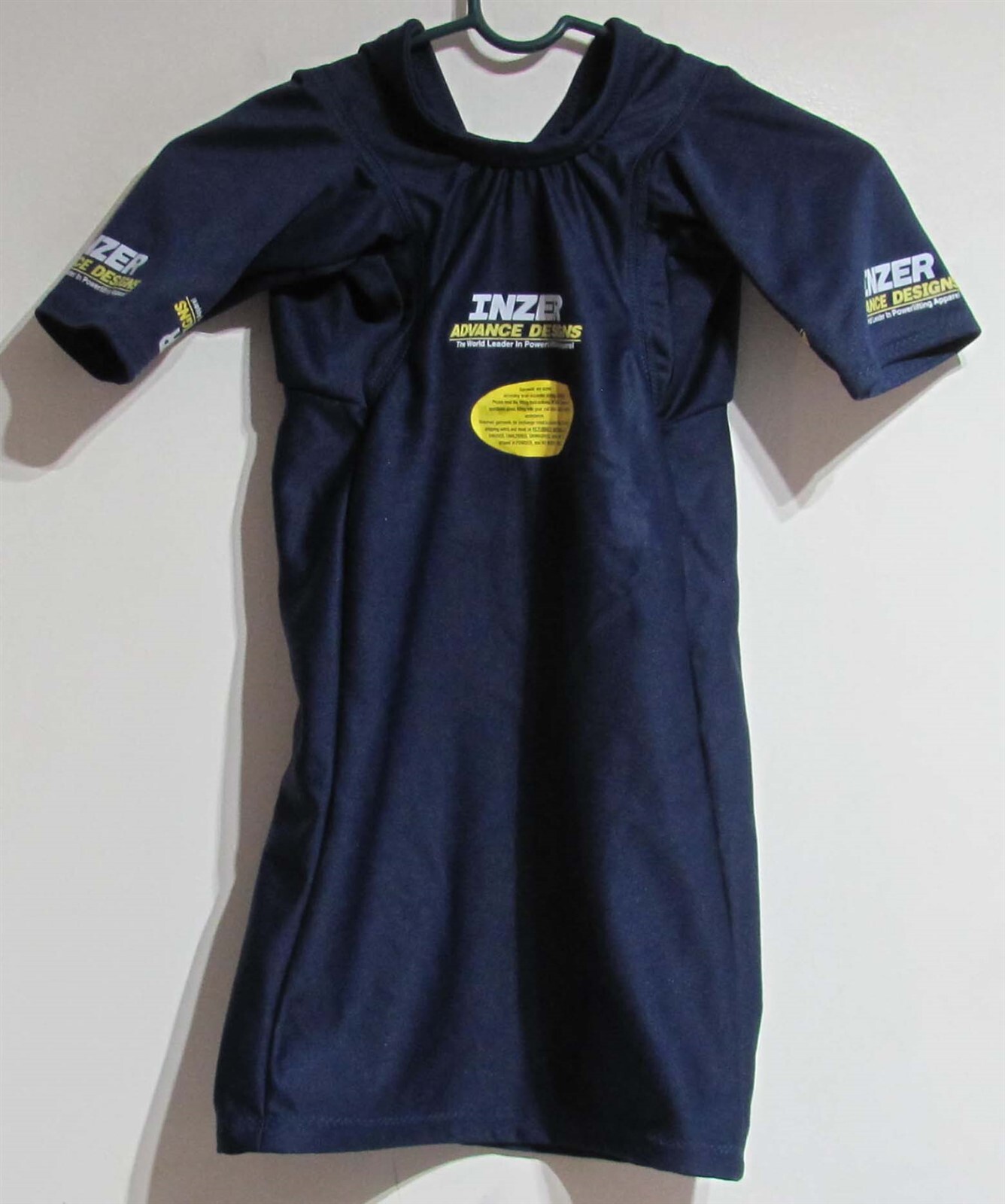 Inzer E.H.P.H.D. Bench Shirt Size 46 Navy Blue with Yellow Trim (NEW)