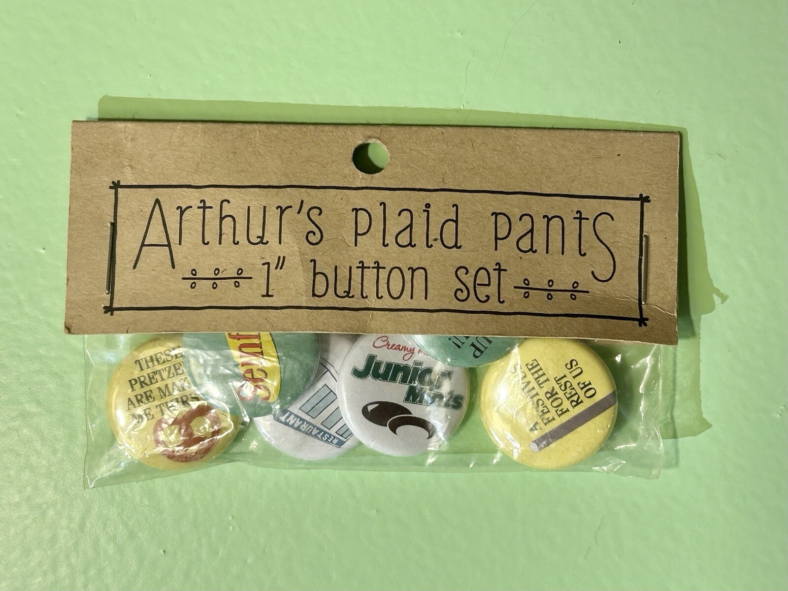 Seinfeld 1" Fashion Buttons Pins Set 6-Pack Sitcom TV Show Festivus Junior Mint