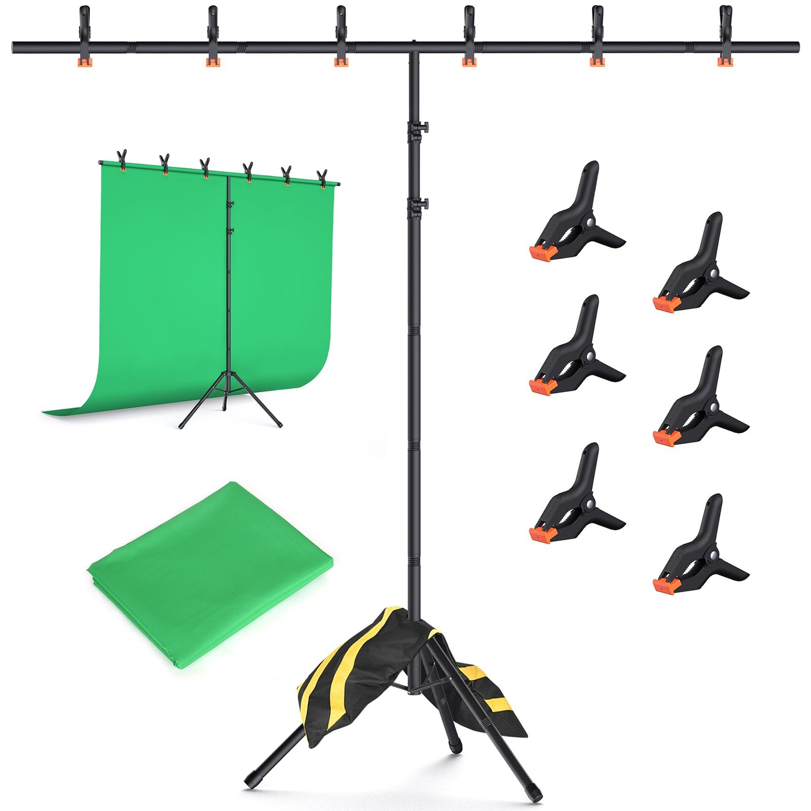 Forlogic Green Screen Backdrop Kit Stand 8X7.2Ft Portable Greenscreen