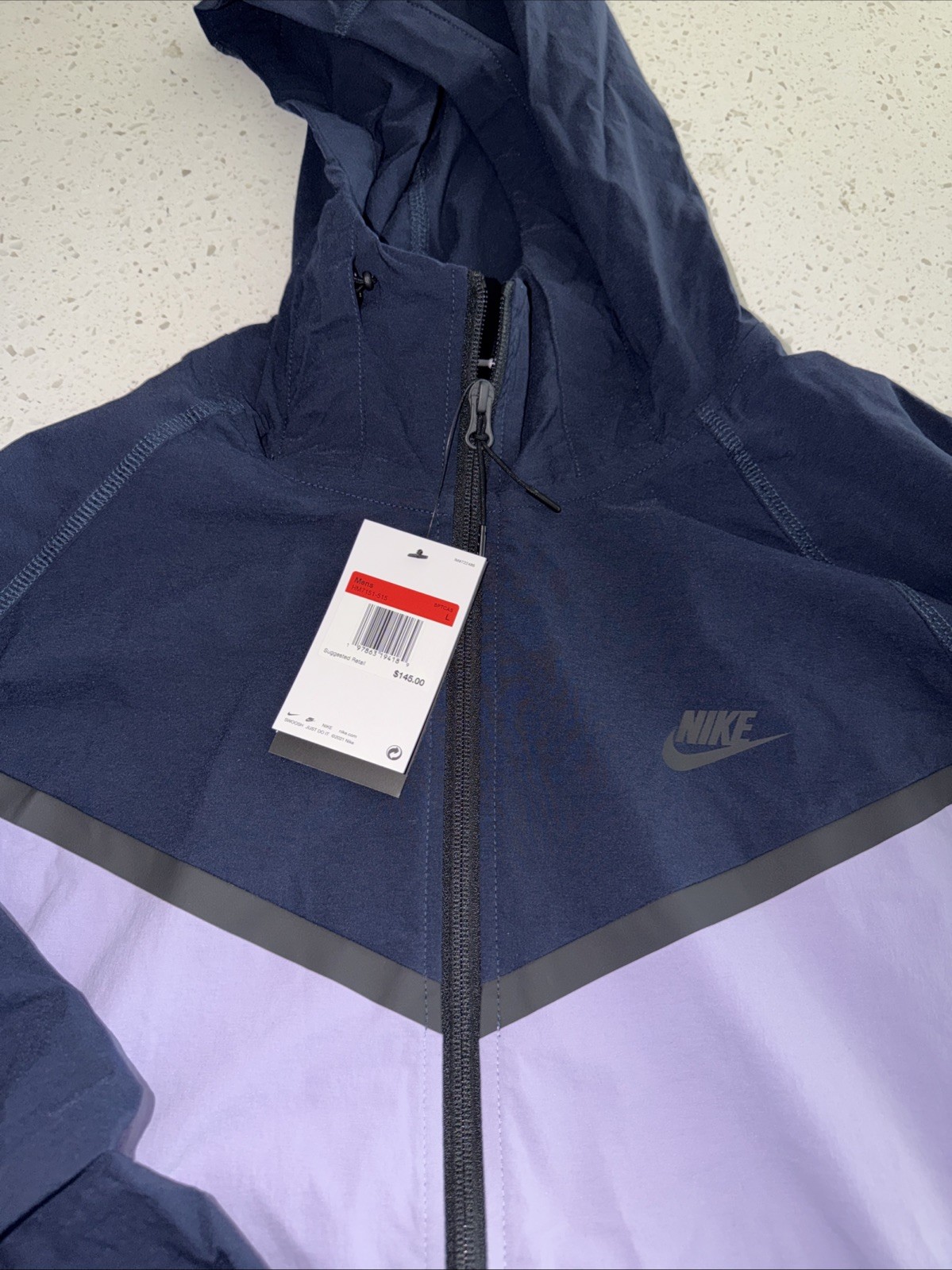 Nike Tech Woven Obsidian Hydrangeas Windbreaker Jacket Men Size Large HM7151-515