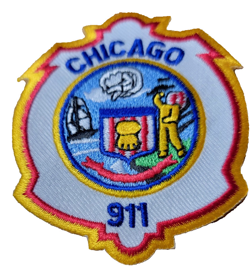 Chicago Illinois 911 Dispatch Patch = 2-3/8" x 3" -- 100% Guaranteed Authentic