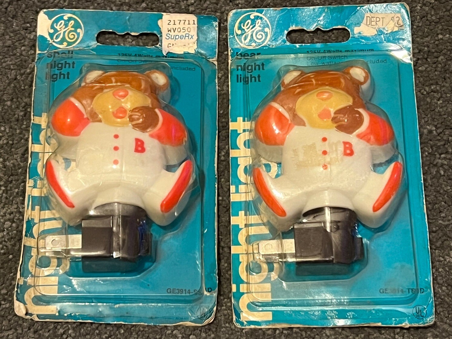 GE Bear Night Light Vintage 1984 GE3914-TBID / SSID Nursery General Electric NEW