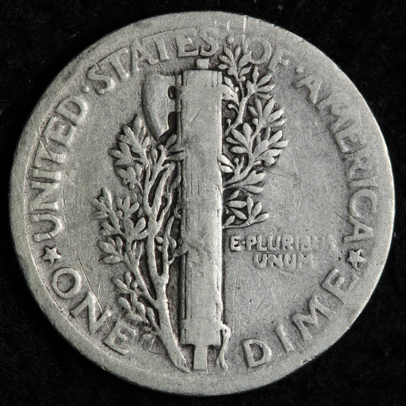 1921 Mercury Silver Dime FINE E245 TZMS