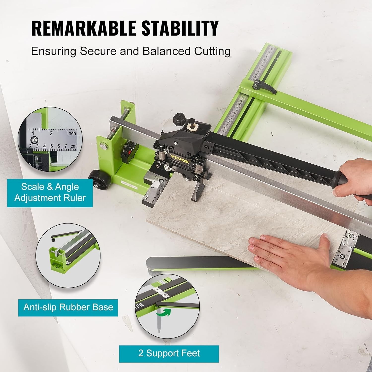 Precision 48" Manual Tile Cutter with Laser Guide for Perfect Cuts
