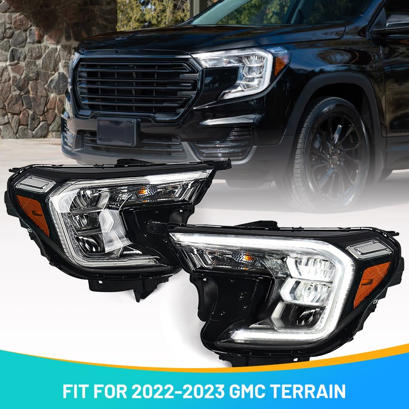 Pair LED Reflector Headlights For 2022-2024 GMC Terrain AT4 | SLE | SLT LH RH