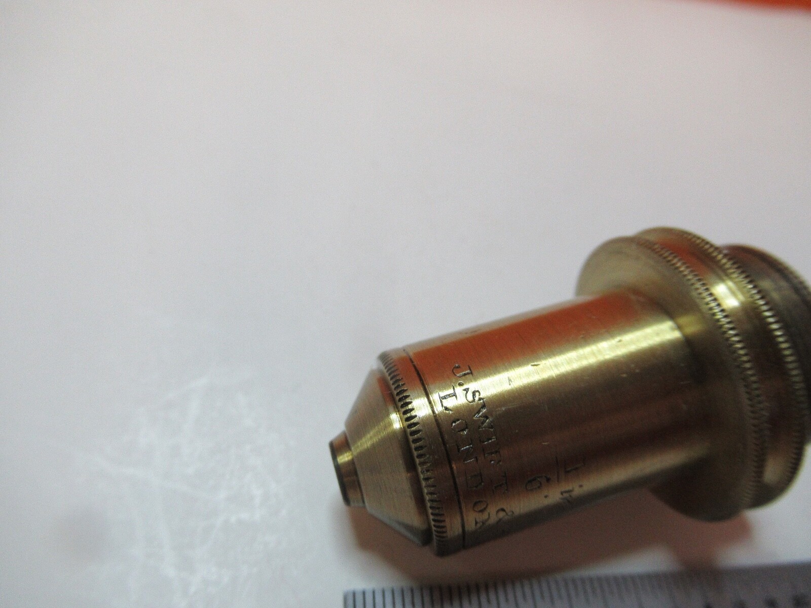ANTIQUE BRASS OBJECTIVE SWIFT UK 1/6 MICROSCOPE PART AS PICTURED &16-B-25