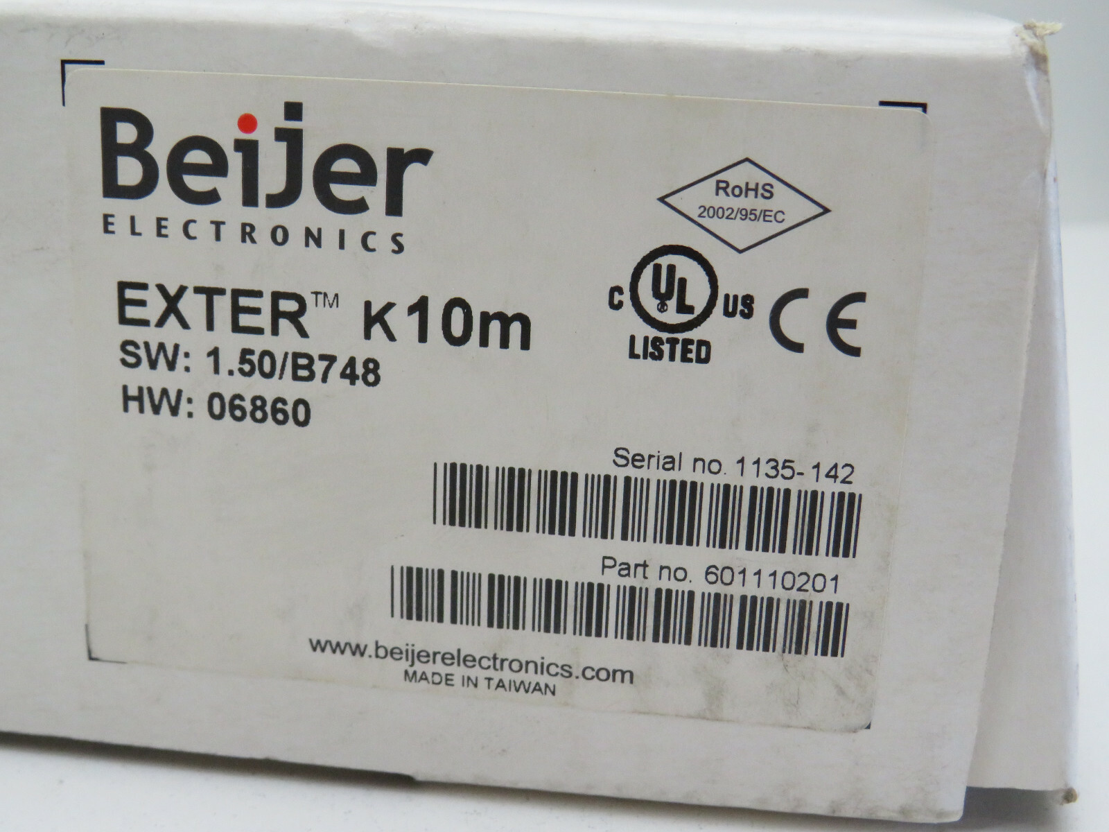 Beijer Electronics Exter K10M Graphic Keypad Operator Interface 24VDC 601110201