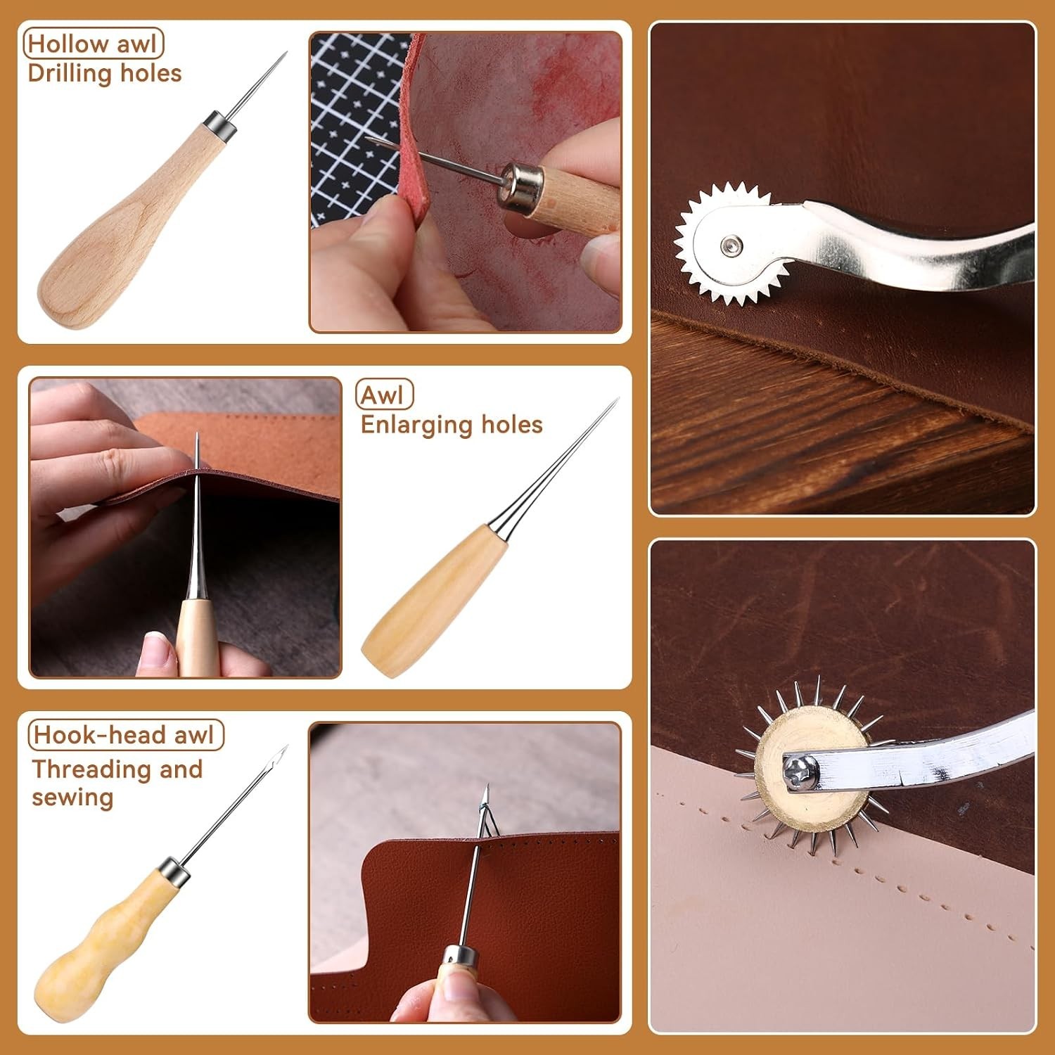 Leather Working Tools Kit, 70 Pcs, Stamping & Sewing Tools