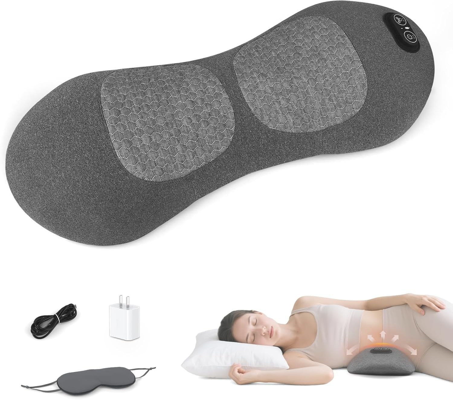 3-in-1 Back Massager with Heat & Vibration, Smooth Spine Triple Fusion Lumbar...