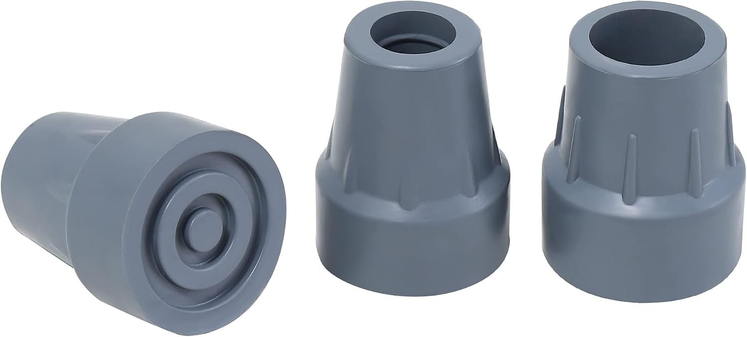 Effortless Installation: 7/8 Inch Gray Rubber Cane Tips – 2 Pack for Every Cane