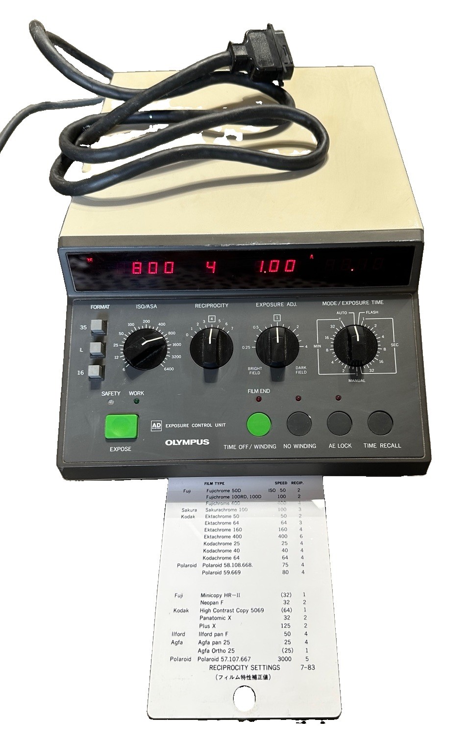 Olympus PM-CBSP Exposure Control Unit PM-CBSP 100/115V Tested Working